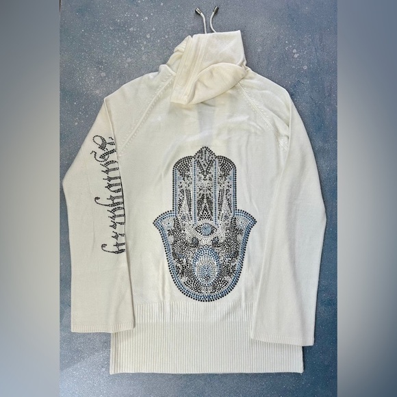 Rawyalty Swarovski Crystal White Hoodie - Picture 1 of 7